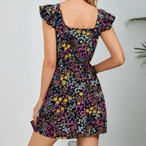 SHEIN Floral Print Ruffle Trim Dress